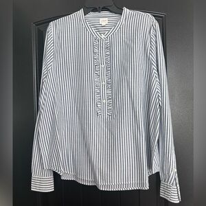 J. Crew Blue and White Striped Shirt